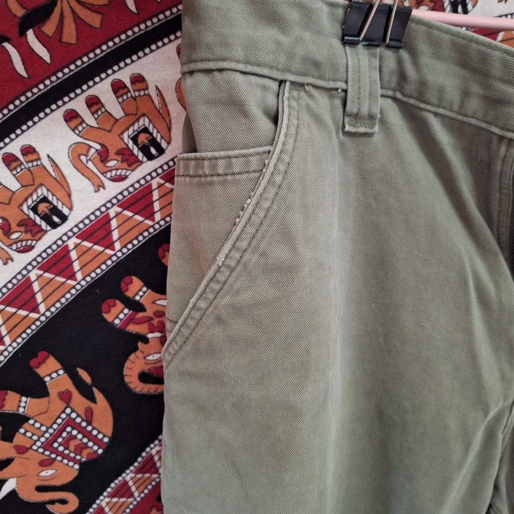 Carhartt 38x30 Men's Carpenter Pants Style B324 Army Olive Green - Picture 3 of 8